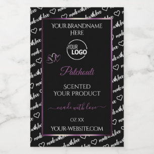 Black and White Word Art Purple Product Label Logo
