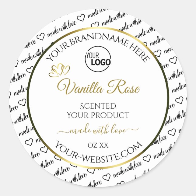 Black and White Word Cloud Gold Product Label Logo (Front)