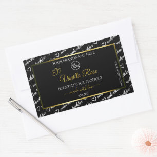 Black and White Word Cloud Product Label Logo Gold