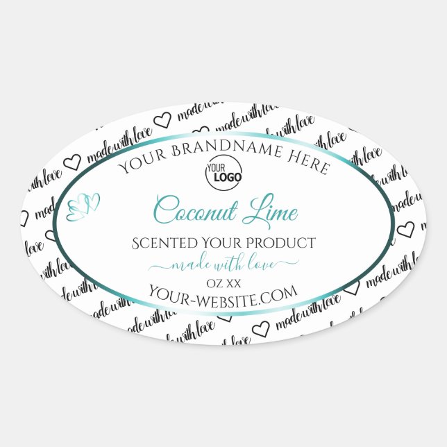 Black and White Word Cloud Product Label Teal Logo (Front)