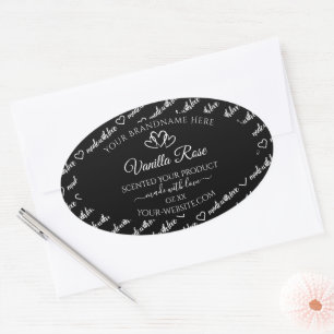 Black and White Words Cloud Product Labels Hearts