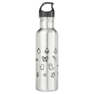 Black and white world Christmas and New Year 710 Ml Water Bottle