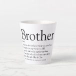 Black and White World's Best Brother Definition Latte Mug<br><div class="desc">Personalise for your special brother (big or small) to create a unique gift. A perfect way to show him how amazing he is every day. Designed by Thisisnotme©</div>
