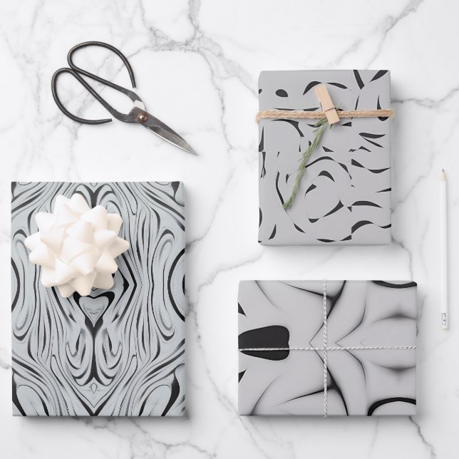 BLACK AND WHITE WRAPING PAER WRAPPING PAPER SHEET (Front)
