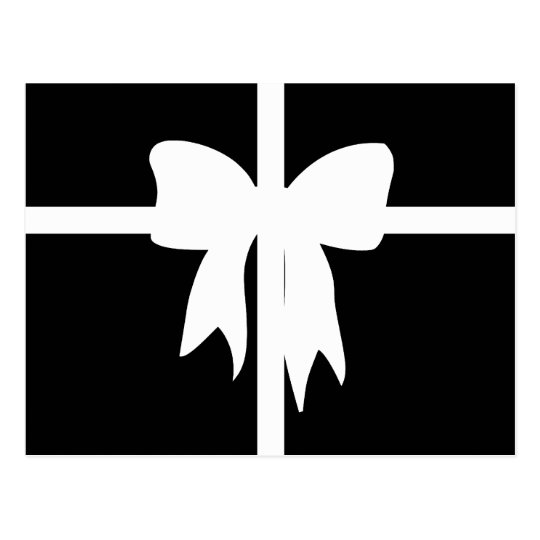 Black and White Wrapped Present Postcard