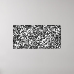 BLACK AND WHITE X - Action painting -Abstract- Canvas Print