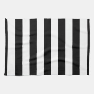 Black and White XL Stripes Pattern Kitchen Towel