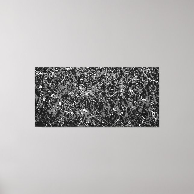 BLACK AND WHITE XVII - Action painting -Abstract- Canvas Print (Front)