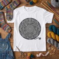 Black and White Yarn Ball Mandala