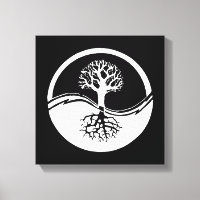 Black and white yin and yang