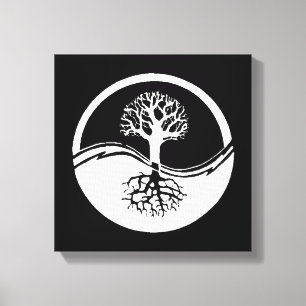 Black and white yin and yang canvas print