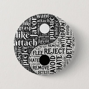 Black and White Yin and Yang Opposites 2 Inch Round Button