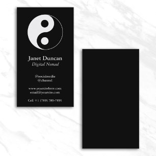Black and White Yin and Yang Symbol Business Card