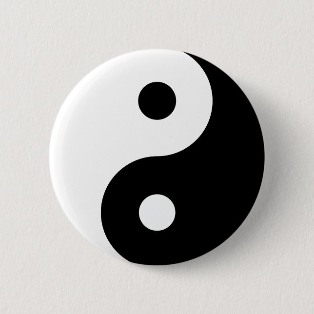 Black and White Yin Yang 2 Inch Round Button (Front)