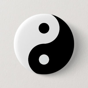 Black and White Yin Yang 2 Inch Round Button