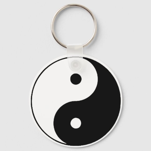 BLACK AND WHITE YIN YANG KEYCHAIN (Front)