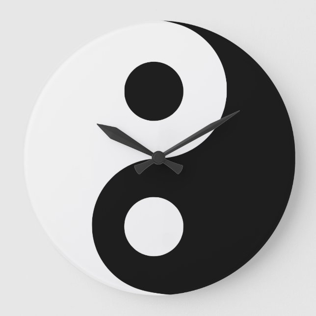 Black and White Yin Yang Large Clock (Front)