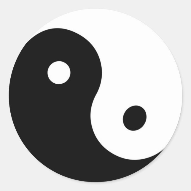 black and white Yin yang sticker (Front)