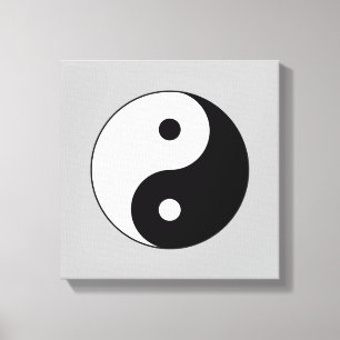 Black and White Yin-Yang Stretched Canvas Print