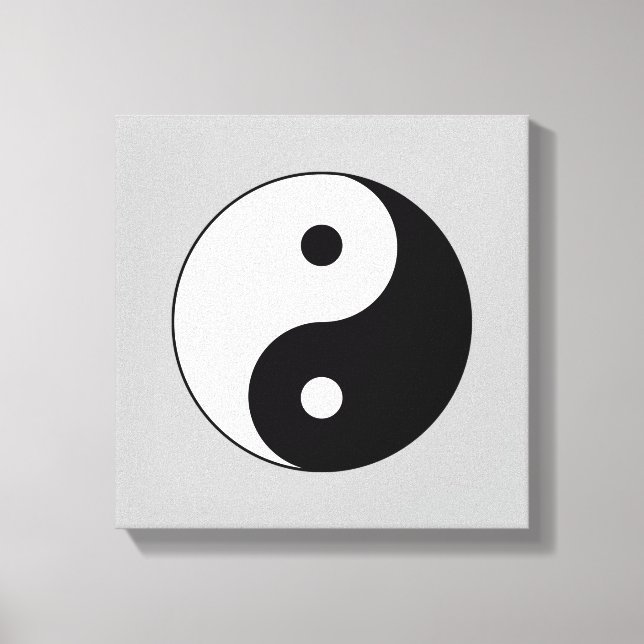 Black and White Yin-Yang Stretched Canvas Print (Front)