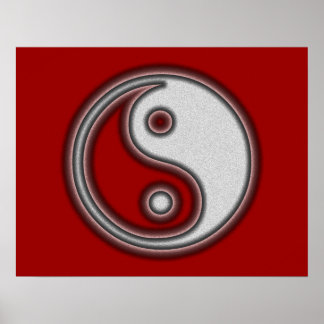 Black and White Yin Yang Symbol Poster
