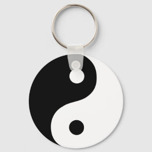 Black and White Yin Yang Taoist Symbol Keychain