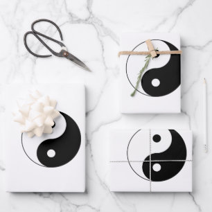 Black and White Yin Yang Wrapping Paper Sheet