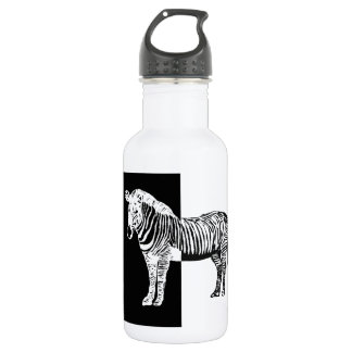 Black and white zebra 532 ml water bottle