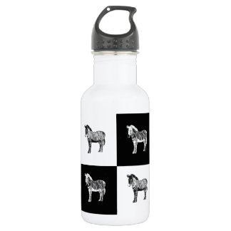 Black and white zebra 532 ml water bottle