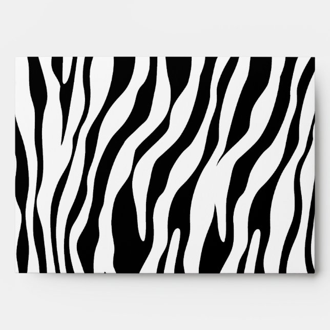 Black and White Zebra A7 Greeting Card Envelopes (Front)