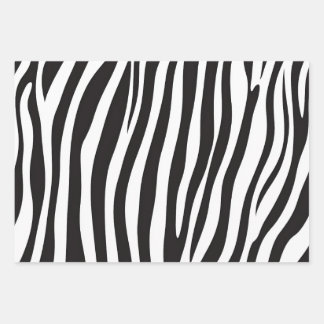 Black and White Zebra Animal Print Wrapping Paper Sheet