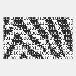 Black and White Zebra Binary Code Sticker
