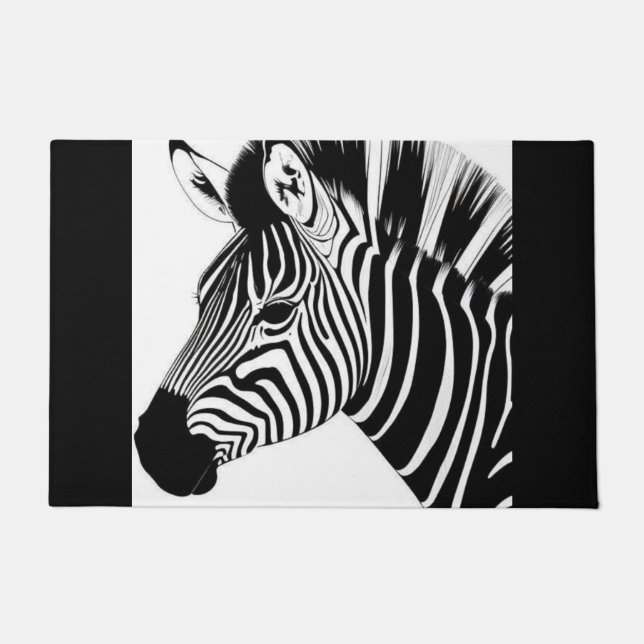 Black And White Zebra Doormat (Front)