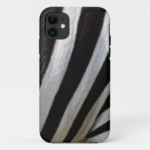 Black and White Zebra Hair Stripes iPhone 11 Case