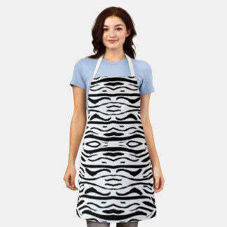 Black and White Zebra or Tiger pattern Apron