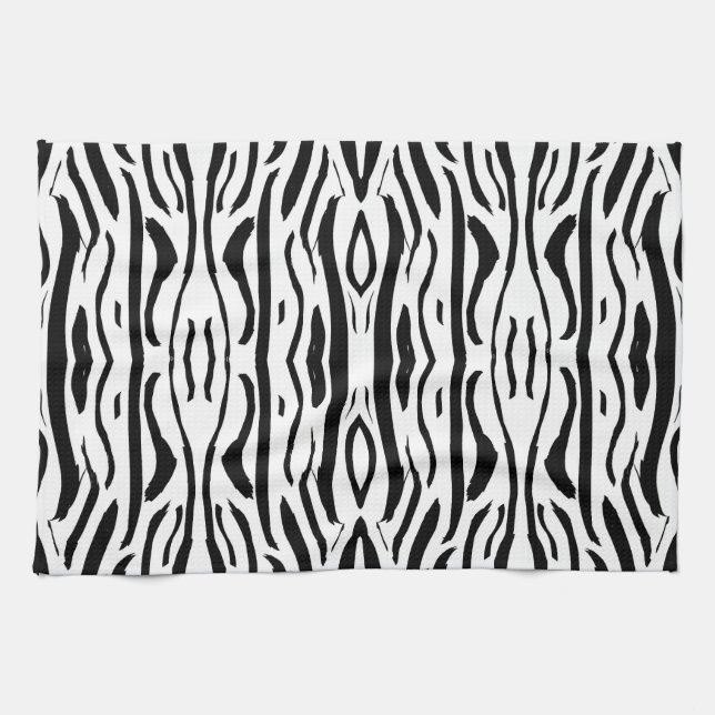 Black and White Zebra or Tiger pattern Kitchen Towel (Horizontal)