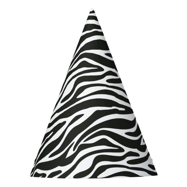 Black and White Zebra Party hat (Front)