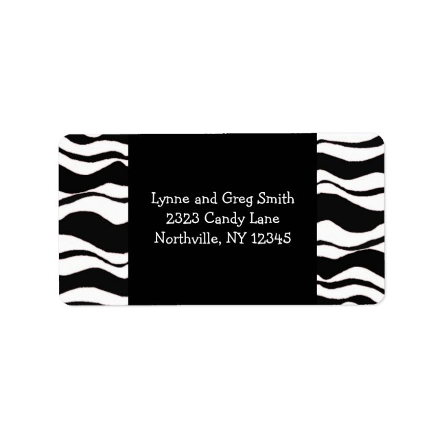 Black and White Zebra Pattern Label (Front)