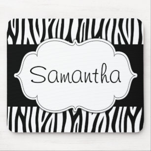 Black and White Zebra Personalized Mouse Pad