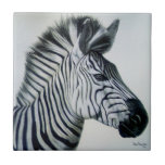 Black and White Zebra Portrait Tile<br><div class="desc">Zebra from original oil on canvas by Sue Maas</div>