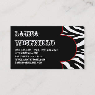 Black and White Zebra Print Animal Business Card