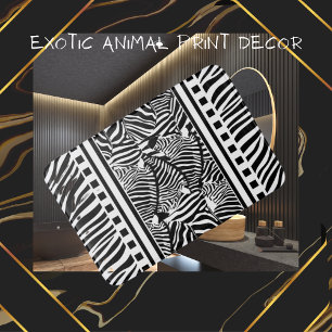 Black and White Zebra Print Bath Mat