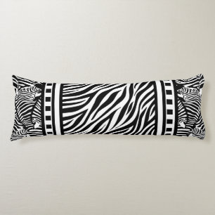 Black and White Zebra Print  Body Pillow