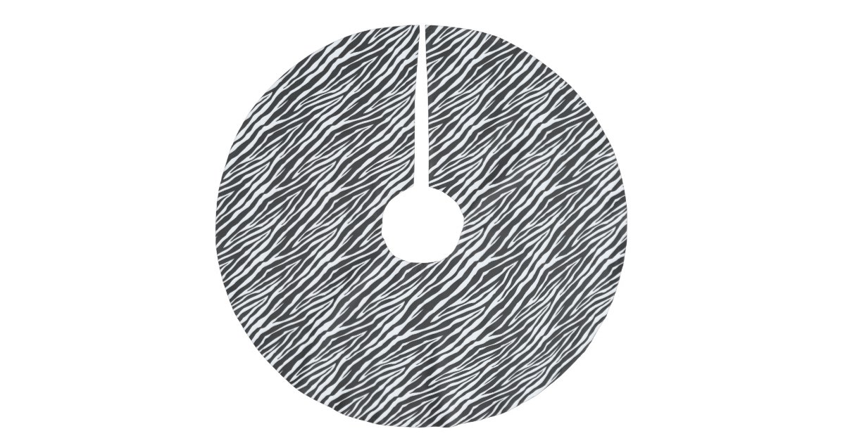 Black and White Zebra Print Brushed Polyester Tree Skirt Zazzle