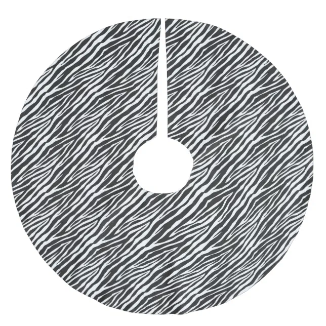 Black and White Zebra Print Brushed Polyester Tree Skirt Zazzle
