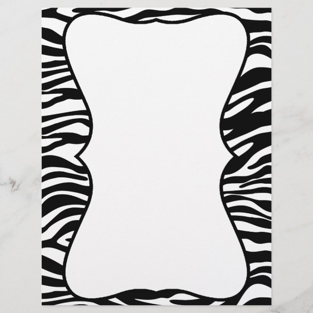 Black and White Zebra Print Customized Letterhead (Front)