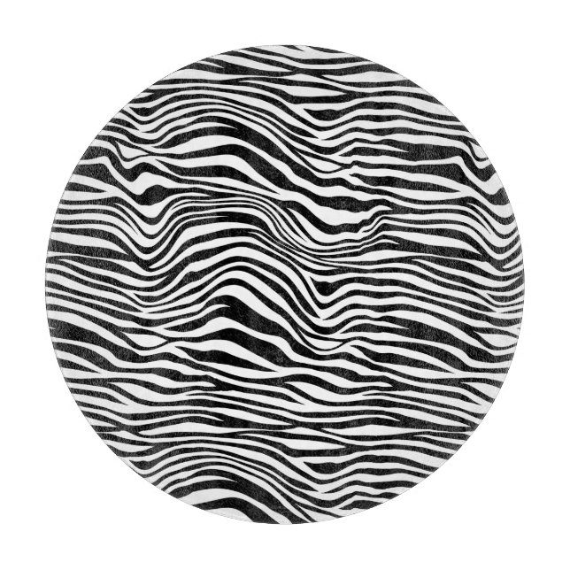 Black and White Zebra Print Cutting Board (Front)