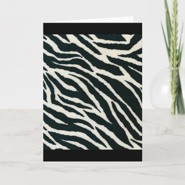 Black and White Zebra Print Greeting Cards (Front)