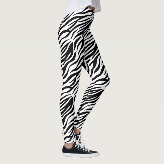 Black and White Zebra Print Leggings (Right)