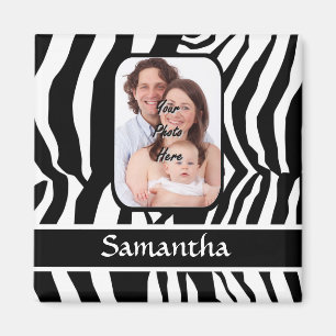 Black and white zebra print magnet